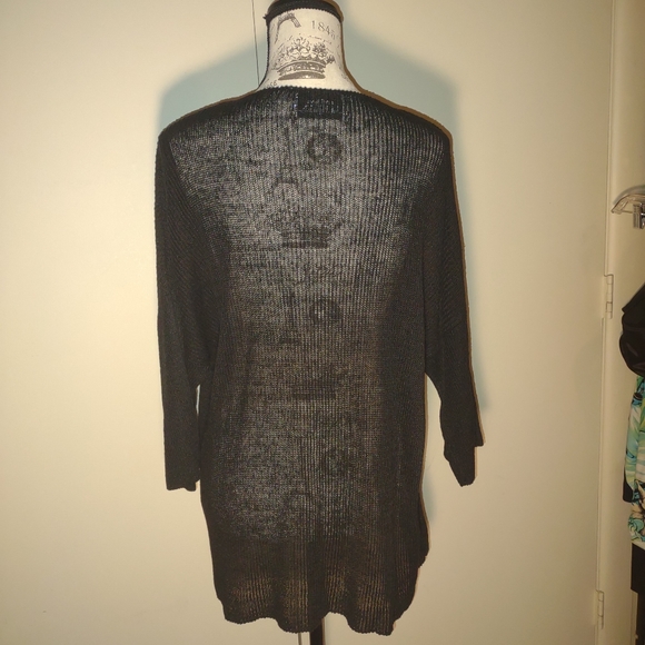 "La. Fix Sun" black Knit Sweater, Sheer, size O, NWOT - Picture 4 of 7